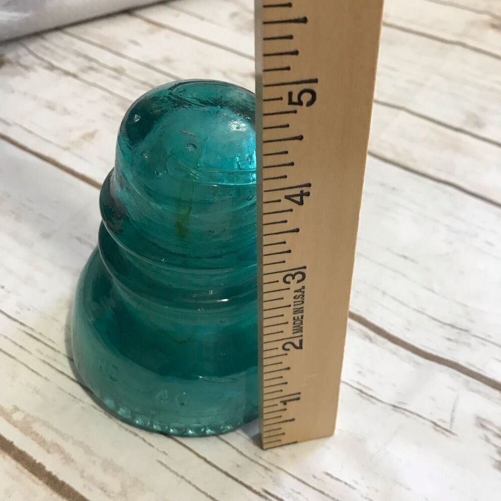 Vintage Hemingway Aqua Blue Glass Insulator no 40 - Picture 10 of 10